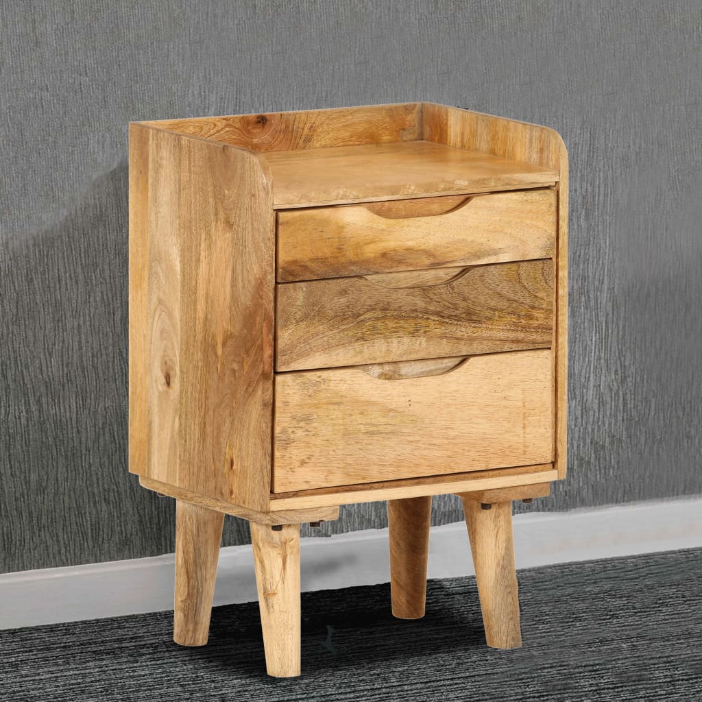 vidaXL Bedside Cabinet Solid Mango Wood 15.7"x11.8"x23.4"