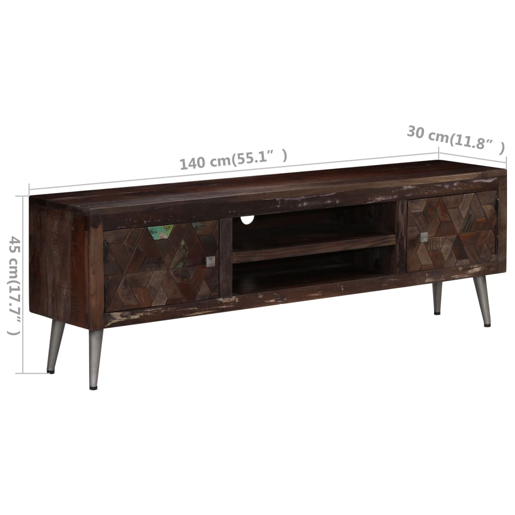 vidaXL TV Cabinet Solid Reclaimed Wood 55.1"x11.8"x17.7"