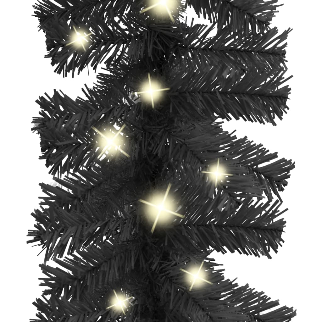 vidaXL Christmas Garland with LED Lights 66 ft Black