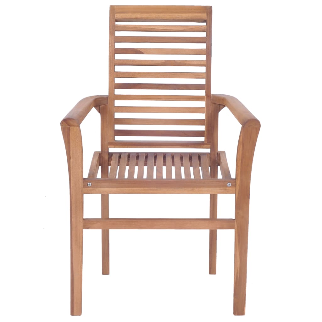 vidaXL Dining Chairs 4 pcs with Cream Cushions Solid Teak Wood