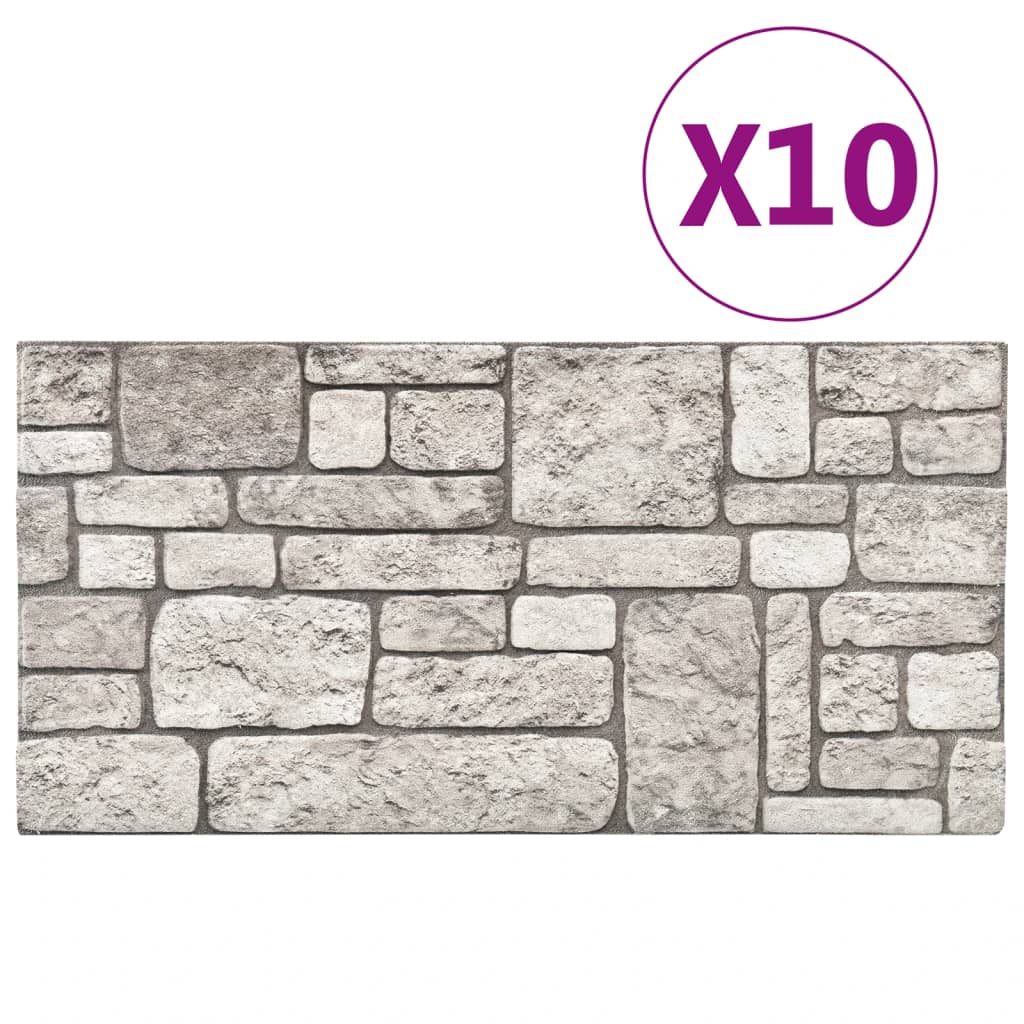 vidaXL 3D Wall Panels with Gray Brick Design 10 pcs EPS