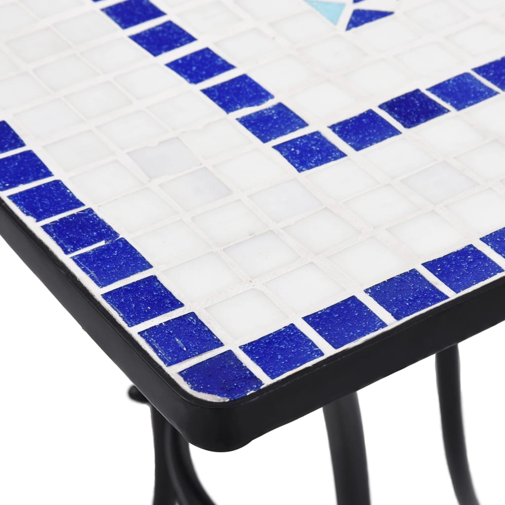 vidaXL Mosaic Bistro Table Blue and White 23.6" Ceramic