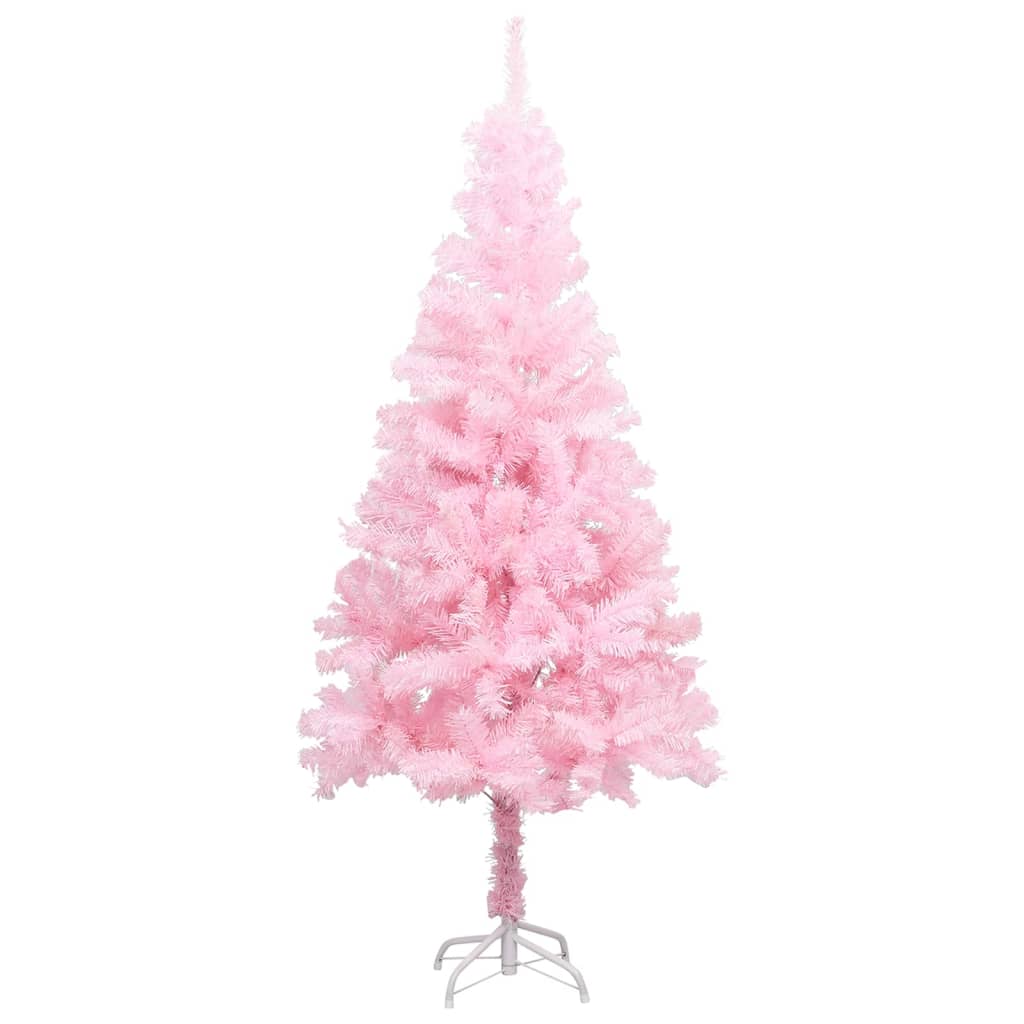 vidaXL Artificial Pre-lit Christmas Tree with Ball Set Pink 47.2" PVC