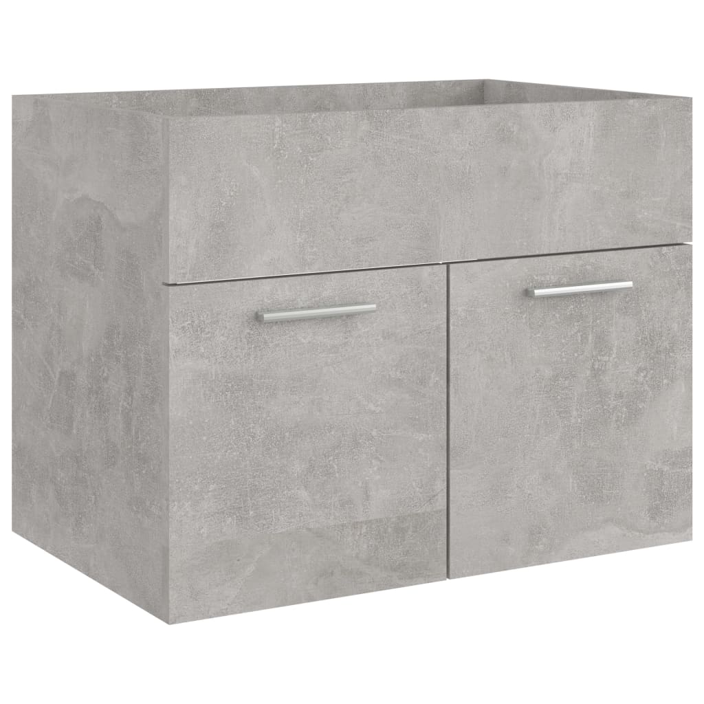 vidaXL 2 Piece Bathroom Furniture Set Concrete Gray Engineered Wood