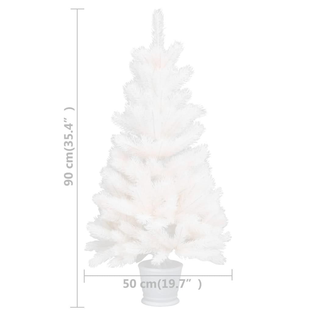 vidaXL Artificial Christmas Tree with LEDs White 35.4"