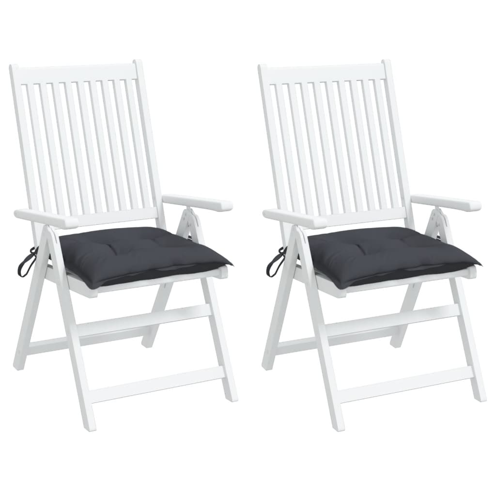 vidaXL Chair Cushions 2 pcs Anthracite 19.7"x19.7"x2.8" Fabric
