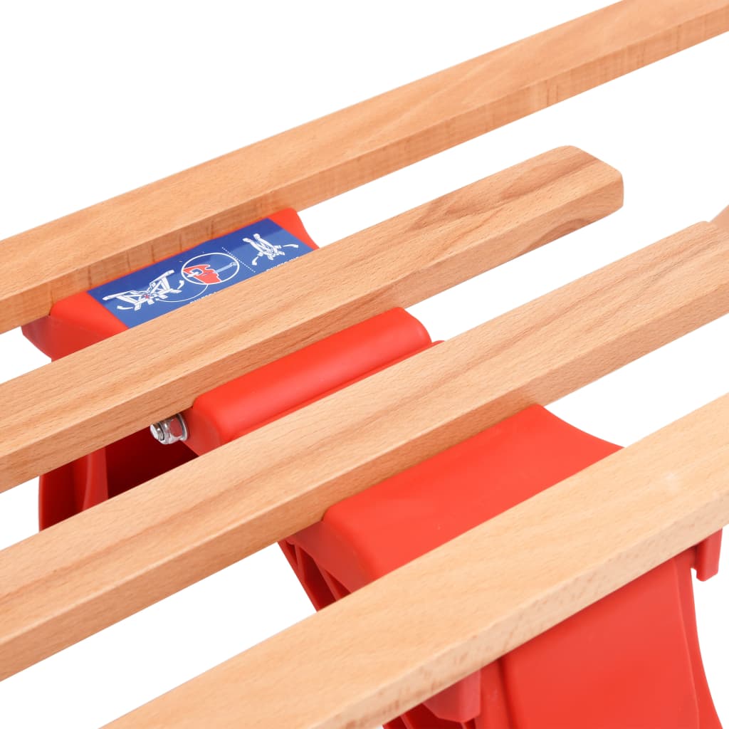 vidaXL Folding Snow Sledge with Backrest 46.9" Wood