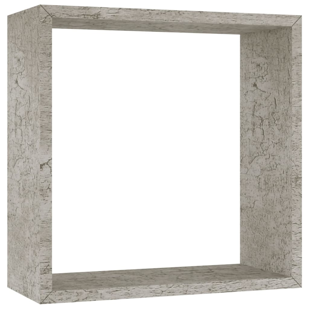 vidaXL Wall Cube Shelves 3 pcs Concrete Gray