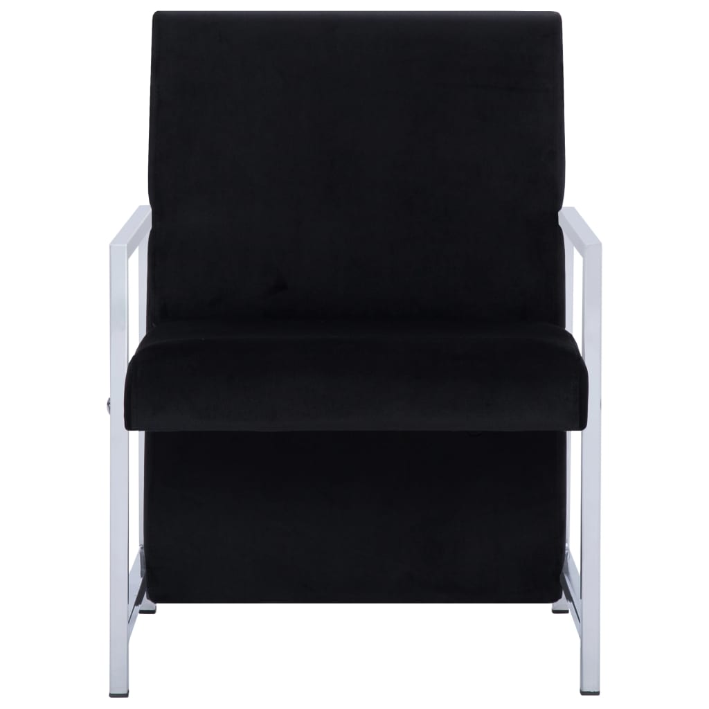 vidaXL Armchair with Chrome Feet Black Velvet