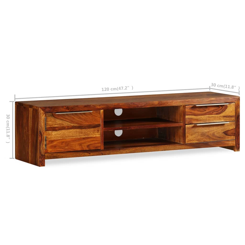 vidaXL TV Cabinet Solid Sheesham Wood 47.2"x11.8"x11.8"