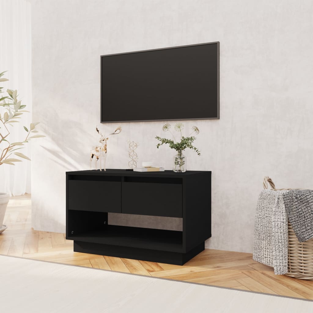 vidaXL TV Cabinet Black 27.6"x16.1"x17.3" Chipboard