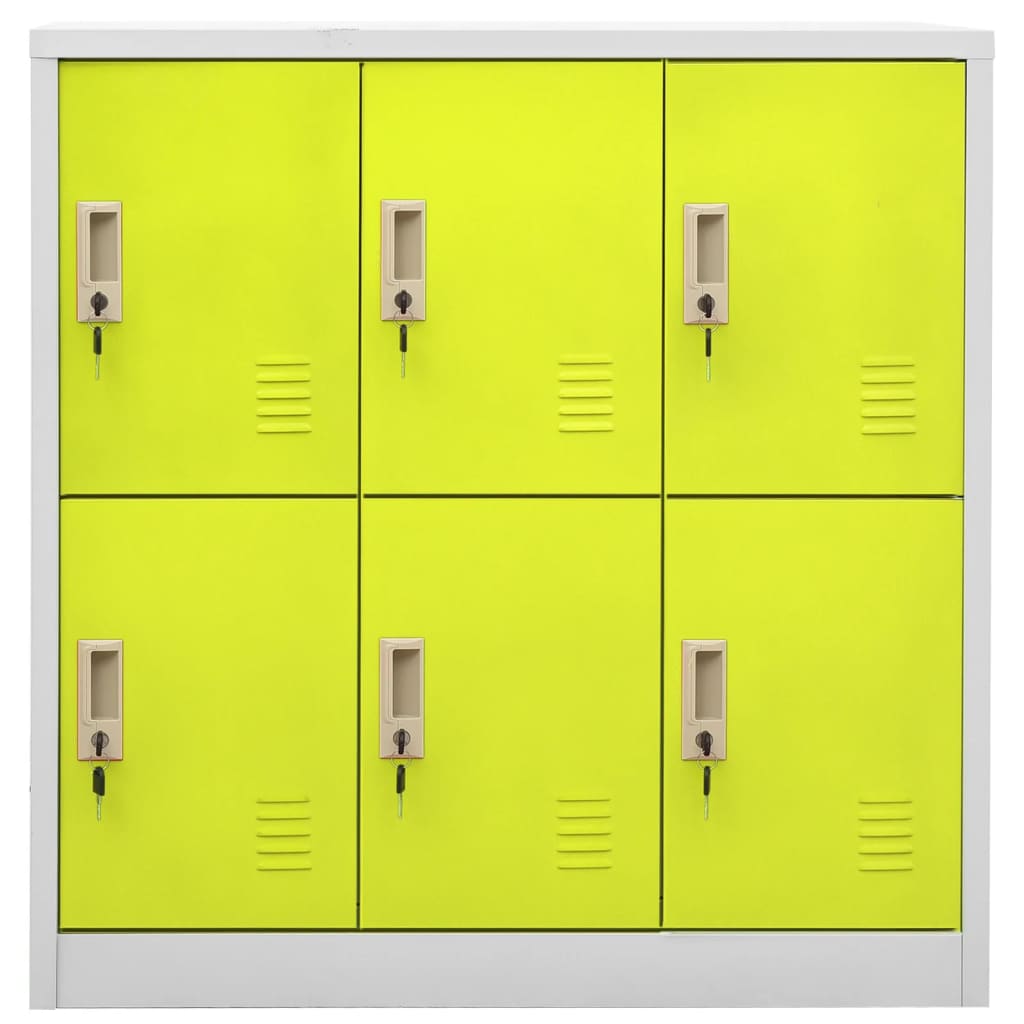 vidaXL Locker Cabinets 5 pcs Light Gray and Green 35.4"x17.7"x36.4" Steel