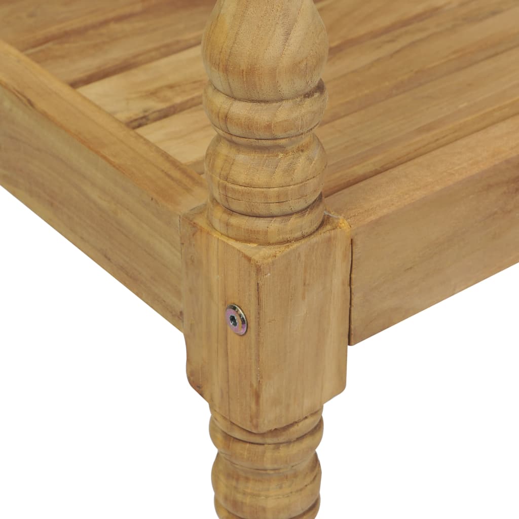 vidaXL Batavia Bench with Cream Cushion 47.2" Solid Teak Wood