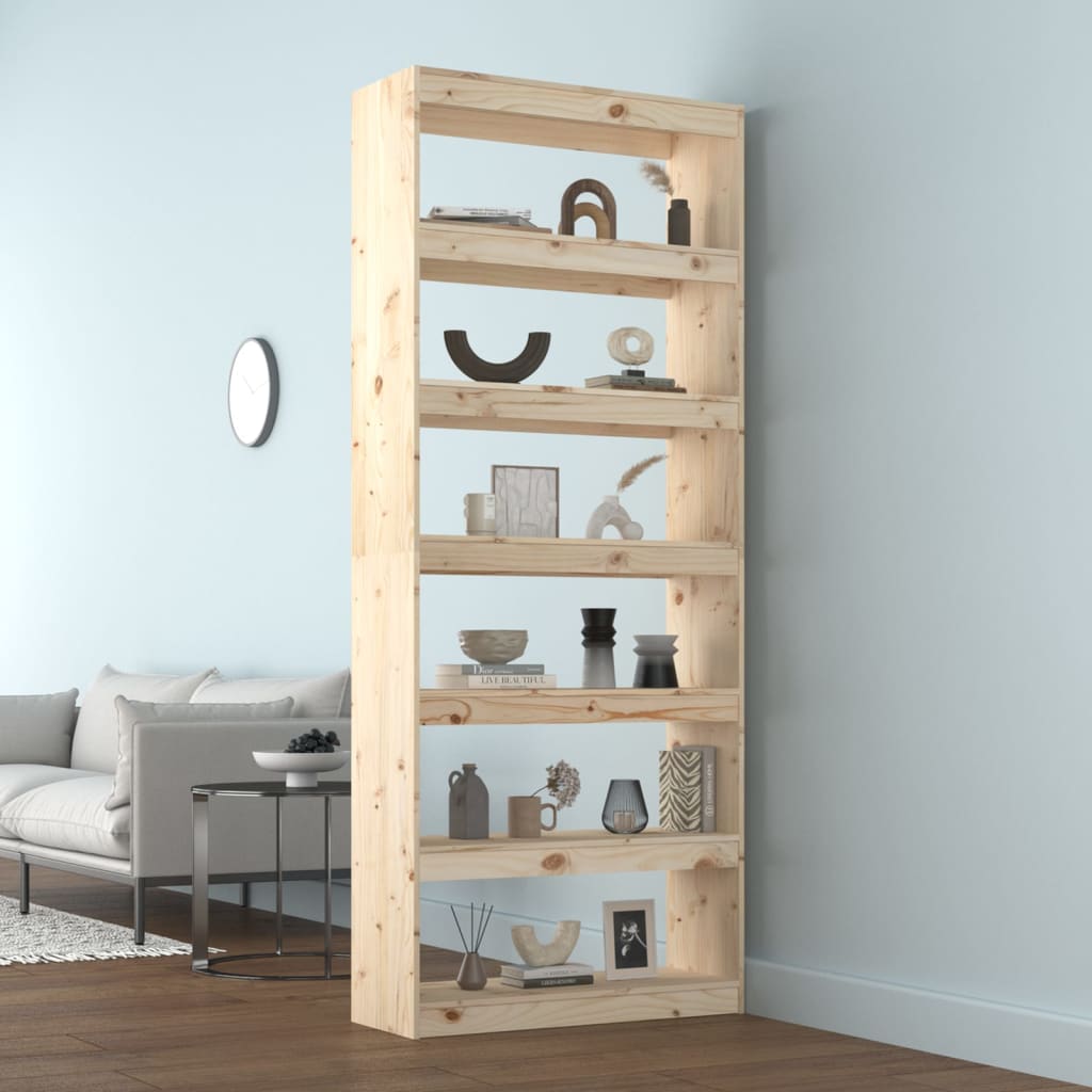 vidaXL Book Cabinet/Room Divider 31.5"x11.8"x78.5" Solid Wood Pine