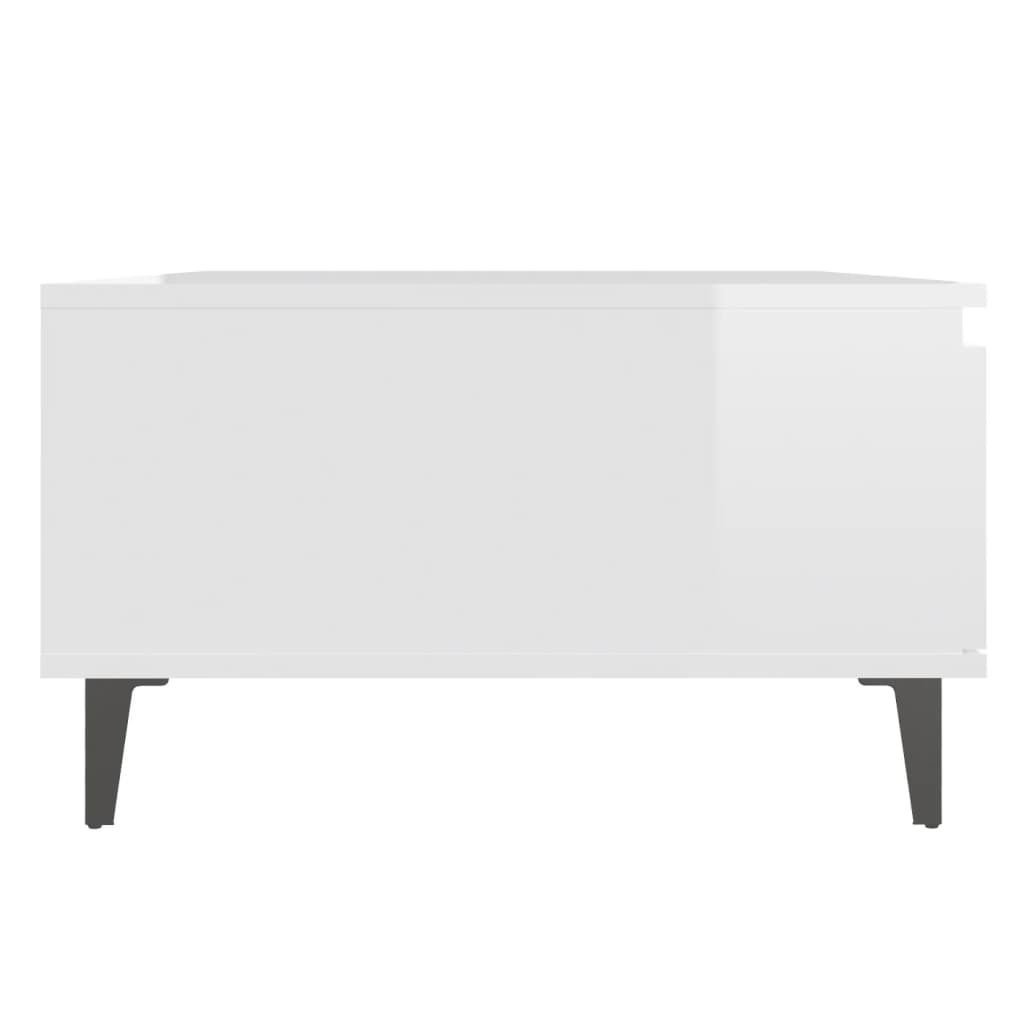 vidaXL Coffee Table High Gloss White 35.4"x23.6"x13.8" Engineered Wood