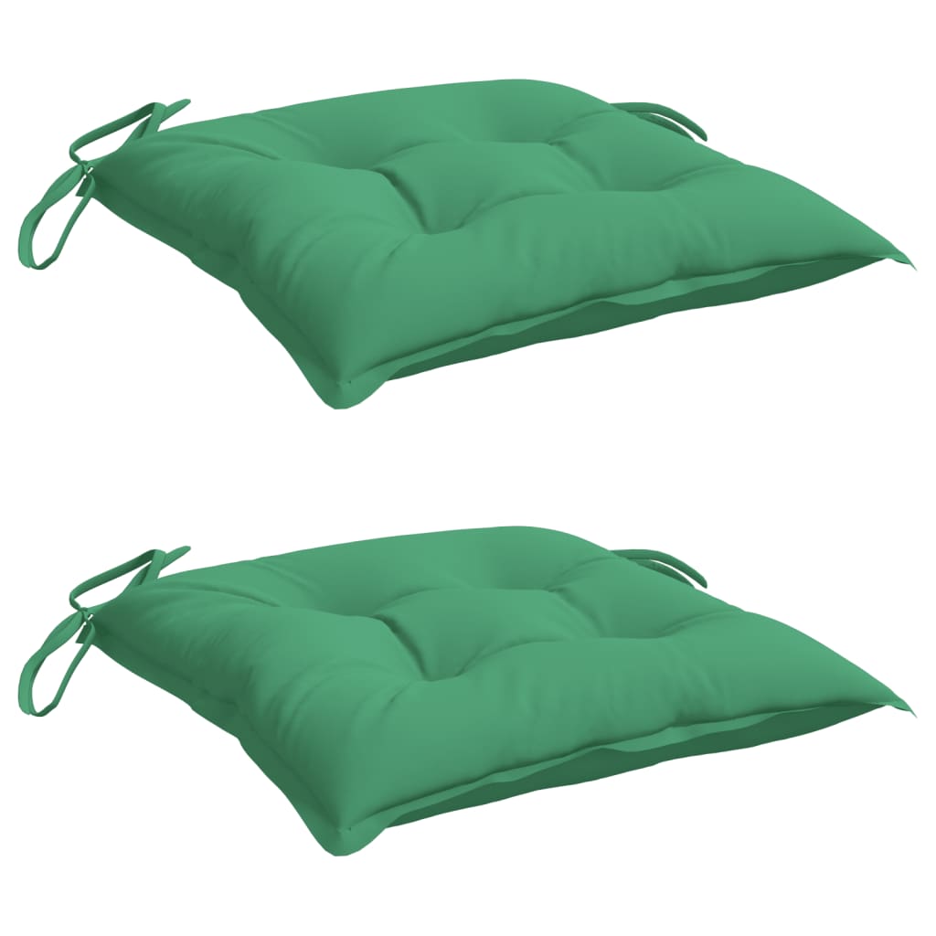 vidaXL Chair Cushions 2 pcs Green 19.7"x19.7"x2.8" Oxford Fabric