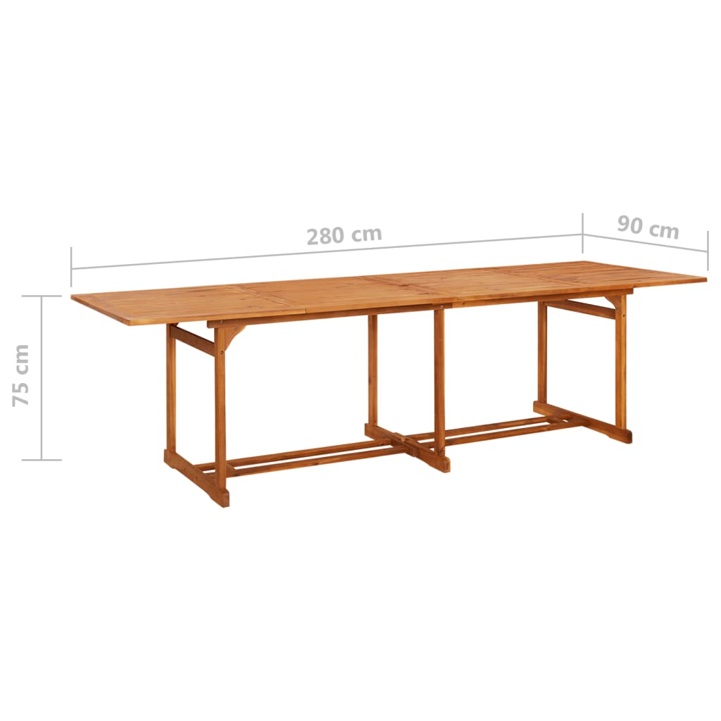 vidaXL Patio Dining Table 110.2"x35.4"x29.5" Solid Acacia Wood
