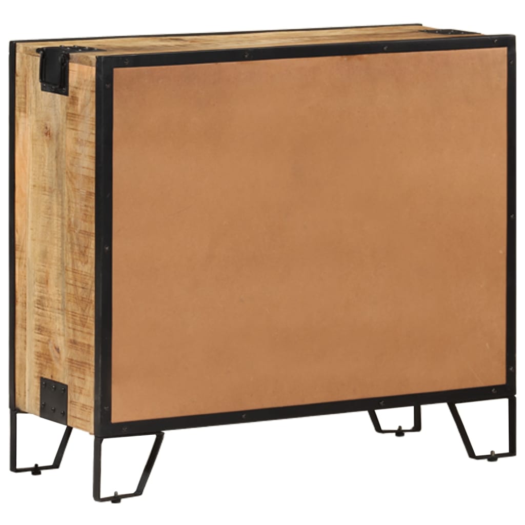 vidaXL Sideboard 31.5"x12.2"x28" Solid Rough Mango Wood