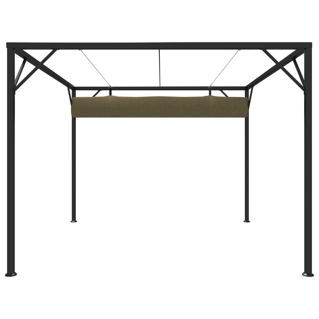 vidaXL Garden Gazebo with Retractable Roof 9.8'x9.8' Taupe 0.6 oz/ft²