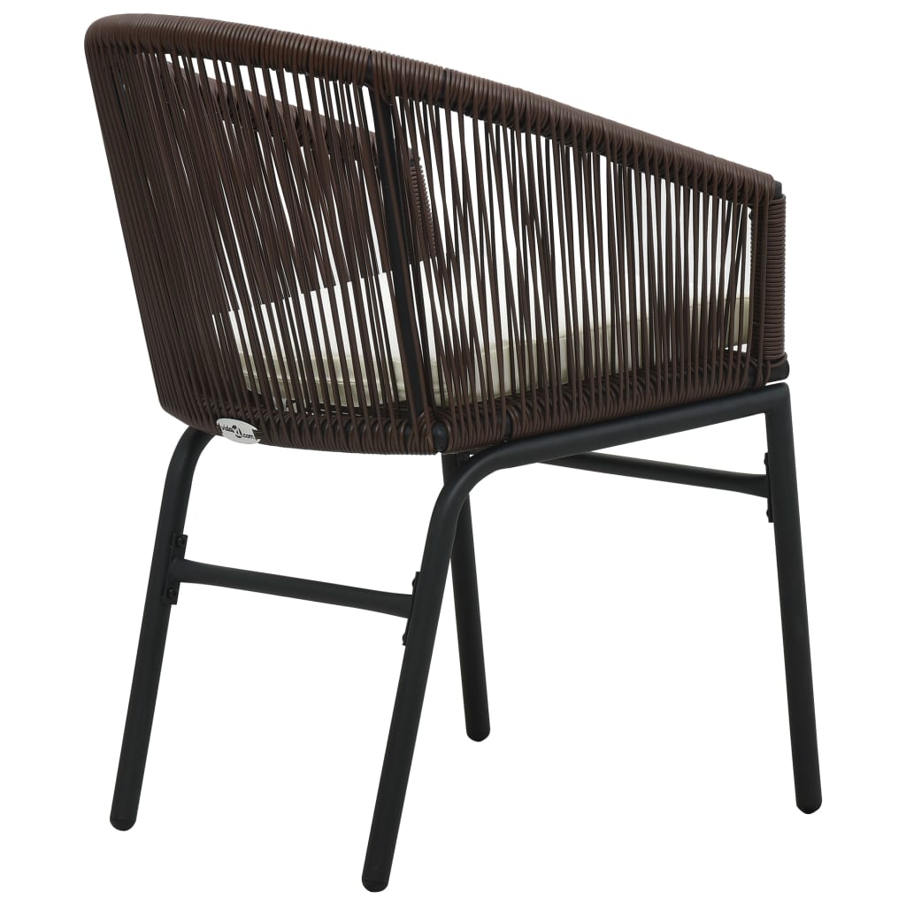 vidaXL Patio Chairs 2 pcs Brown PVC Rattan