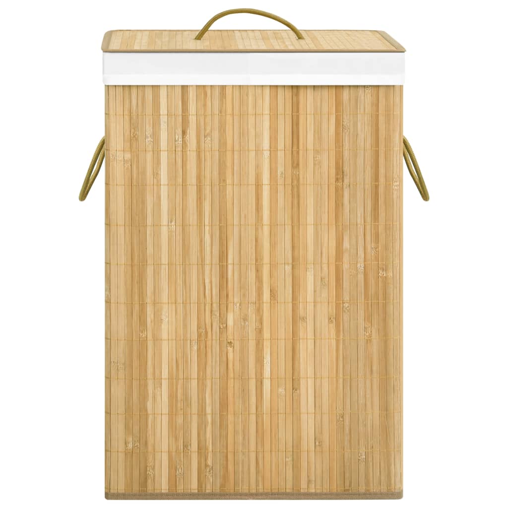 vidaXL Bamboo Laundry Basket with 2 Sections 19 gal