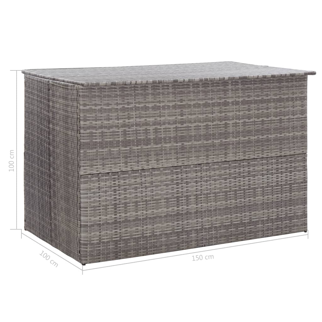 vidaXL Patio Storage Box Gray 59.1"x39.4"x39.4" Poly Rattan
