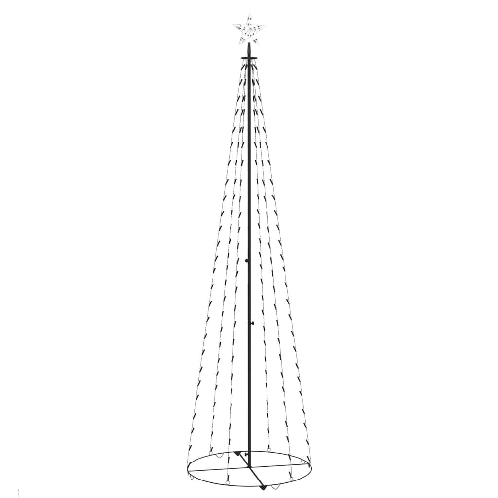 vidaXL Christmas Cone Tree Cold White 136 LEDs Decoration 27.6"x94.5"