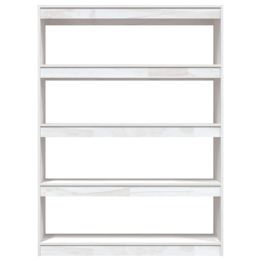 vidaXL Book Cabinet/Room Divider White 39.4"x11.8"x53.3" Solid Wood Pine