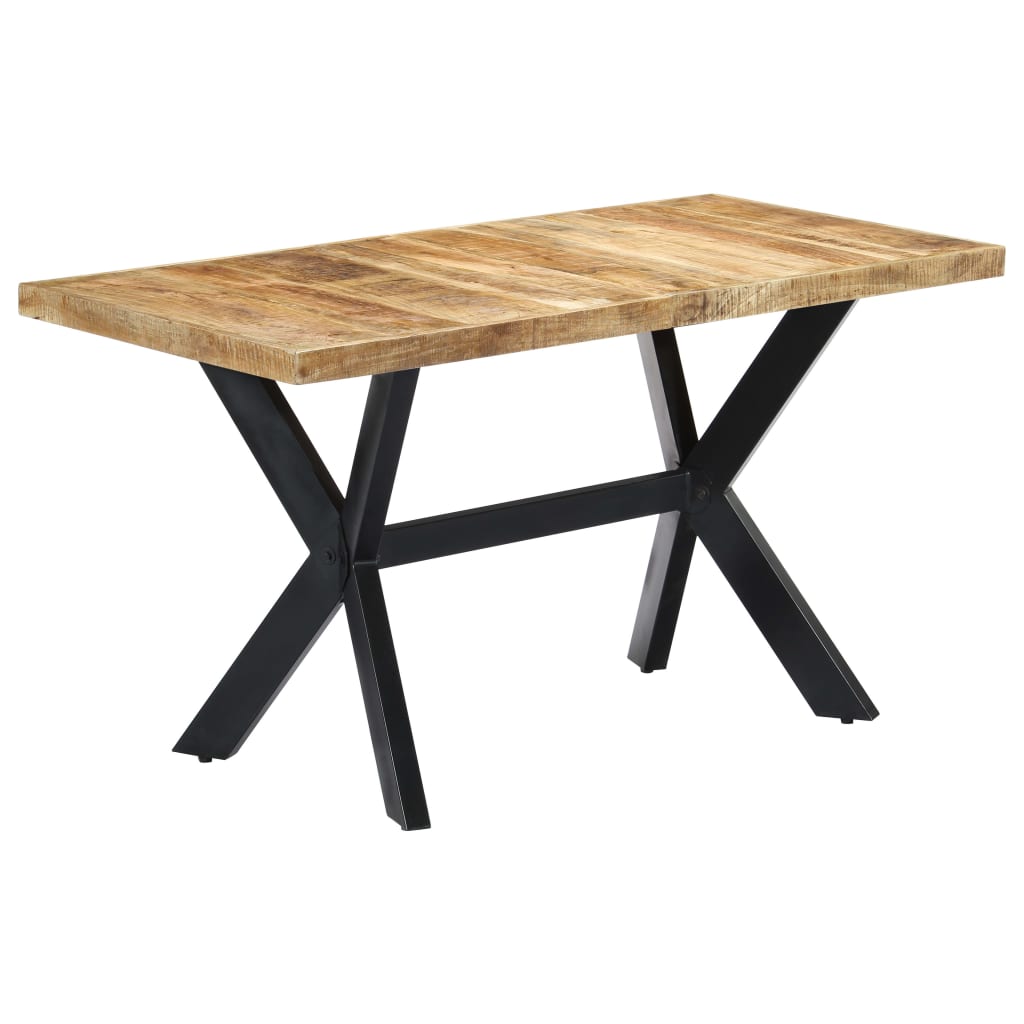 vidaXL Dining Table 55.1"x27.6"x29.5" Solid Rough Mango Wood