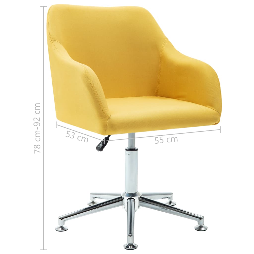 vidaXL Swivel Dining Chair Yellow Fabric