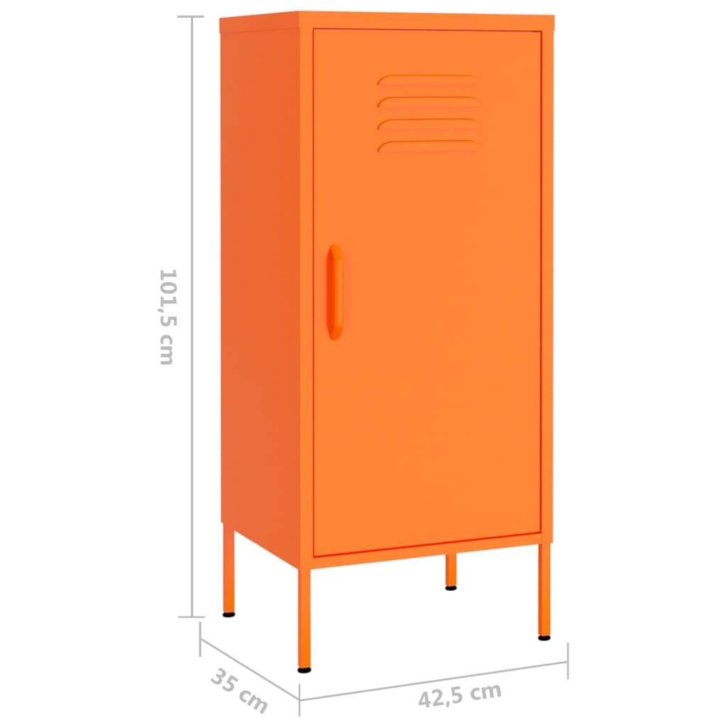 vidaXL Storage Cabinet Orange 16.7"x13.8"x40" Steel