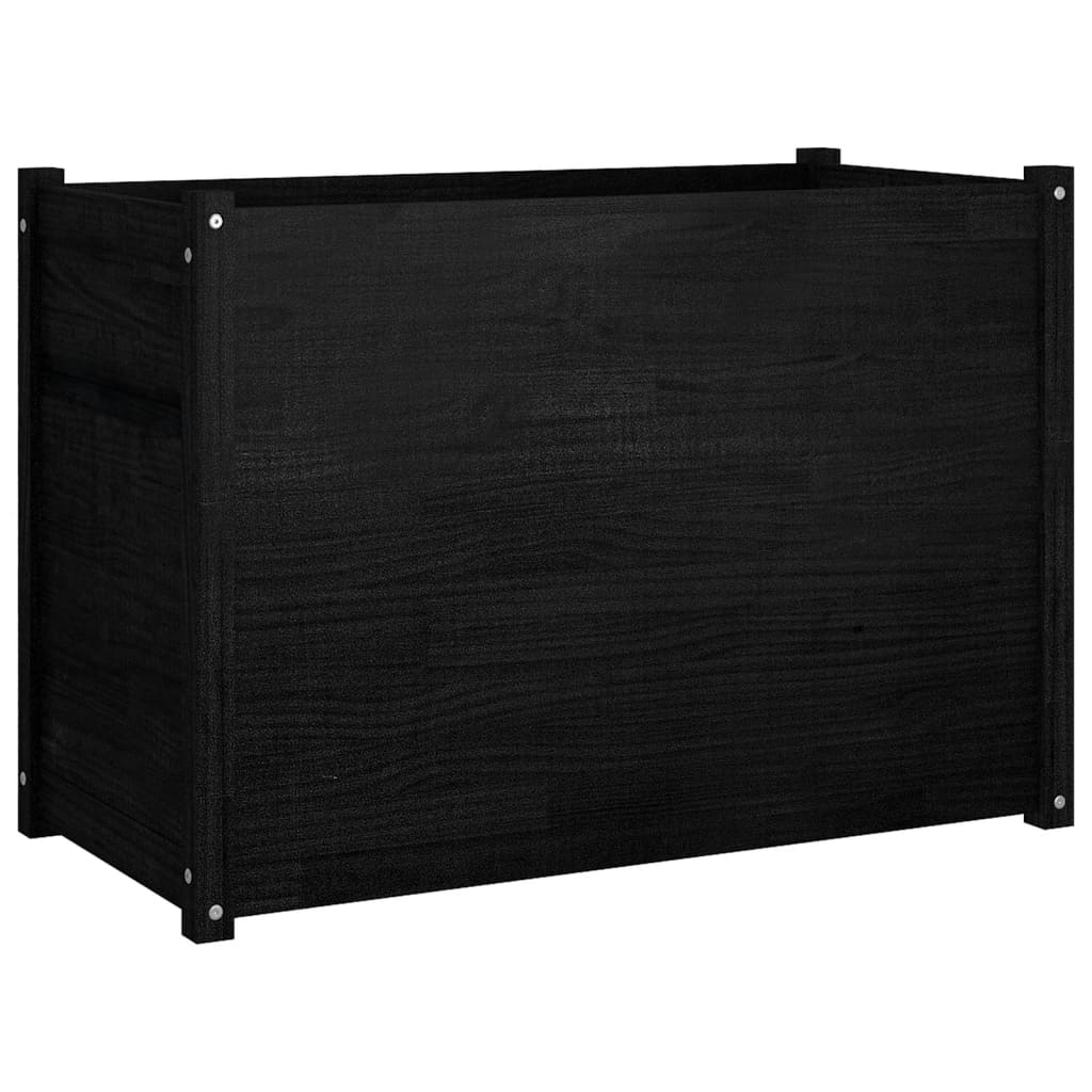 vidaXL Garden Planter Black 39.4"x19.7"x27.6" Solid Wood Pine