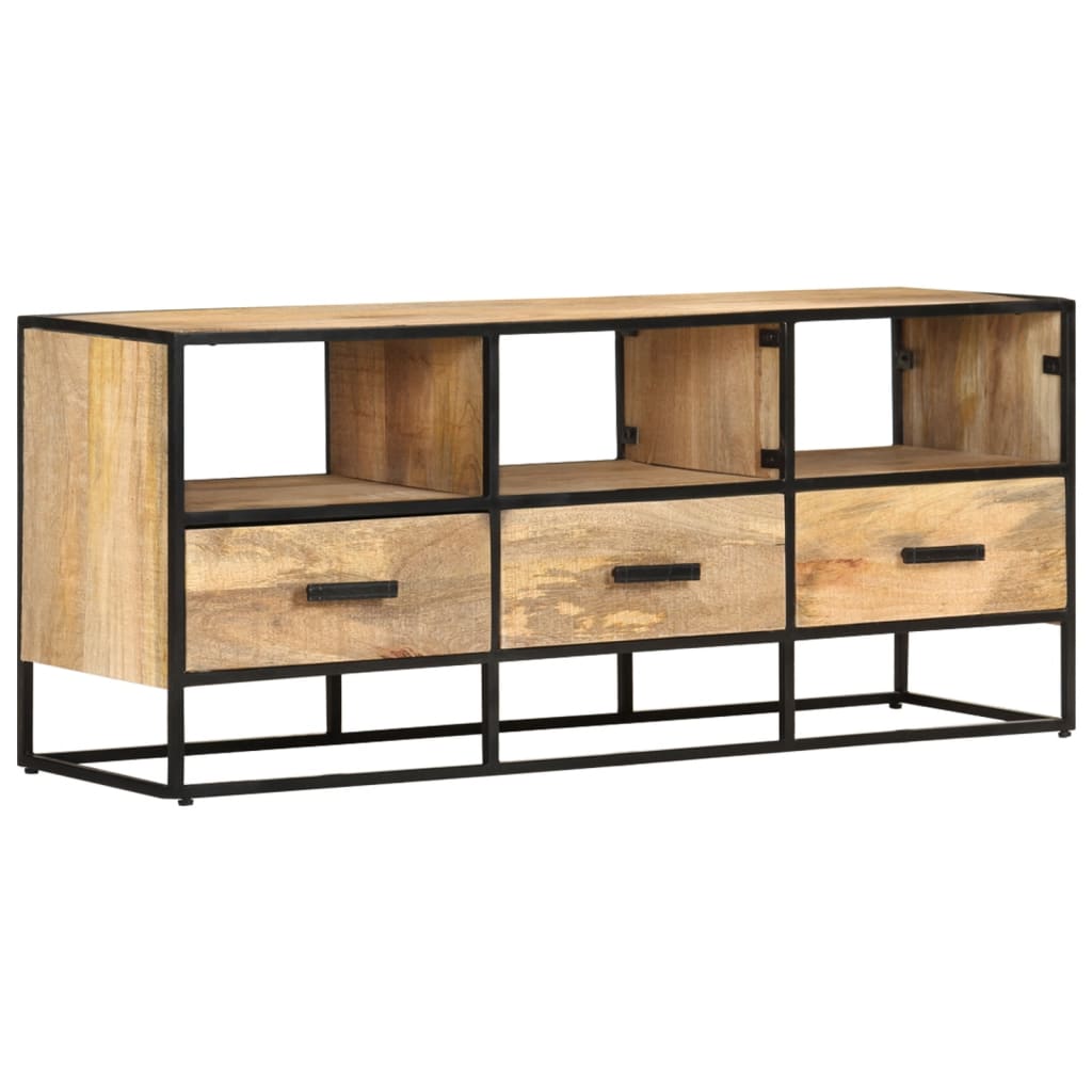 vidaXL TV Stand 43.3"x11.8"x17.7" Rough Mango Wood