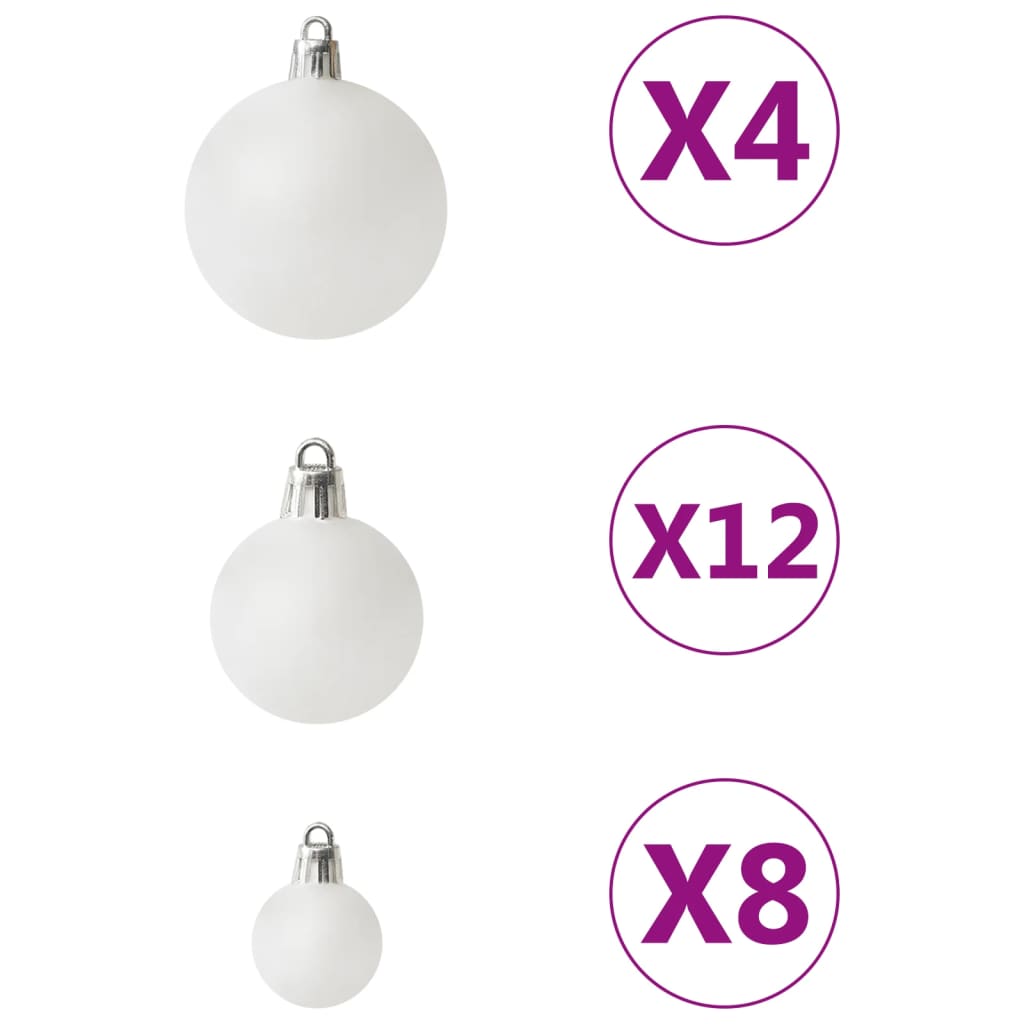 vidaXL 100 Piece Christmas Ball Set White