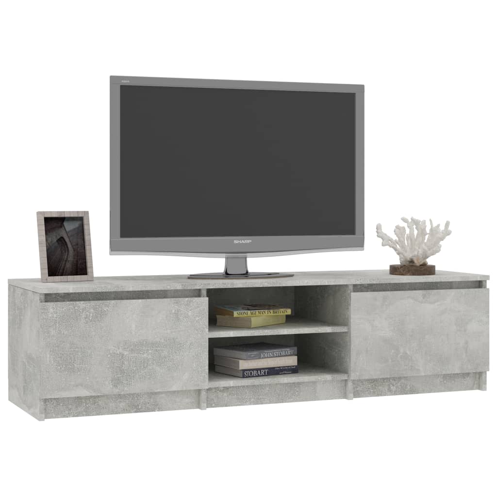 vidaXL TV Stand Concrete Gray 55.1"x15.7"x14" Engineered Wood