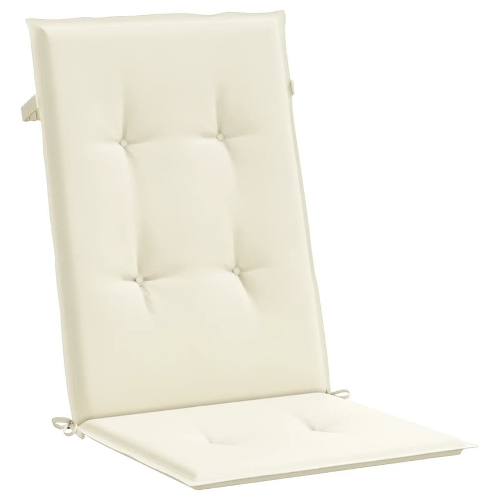 vidaXL Garden Highback Chair Cushions 6 pcs Cream 47.2"x19.7"x1.2" Fabric