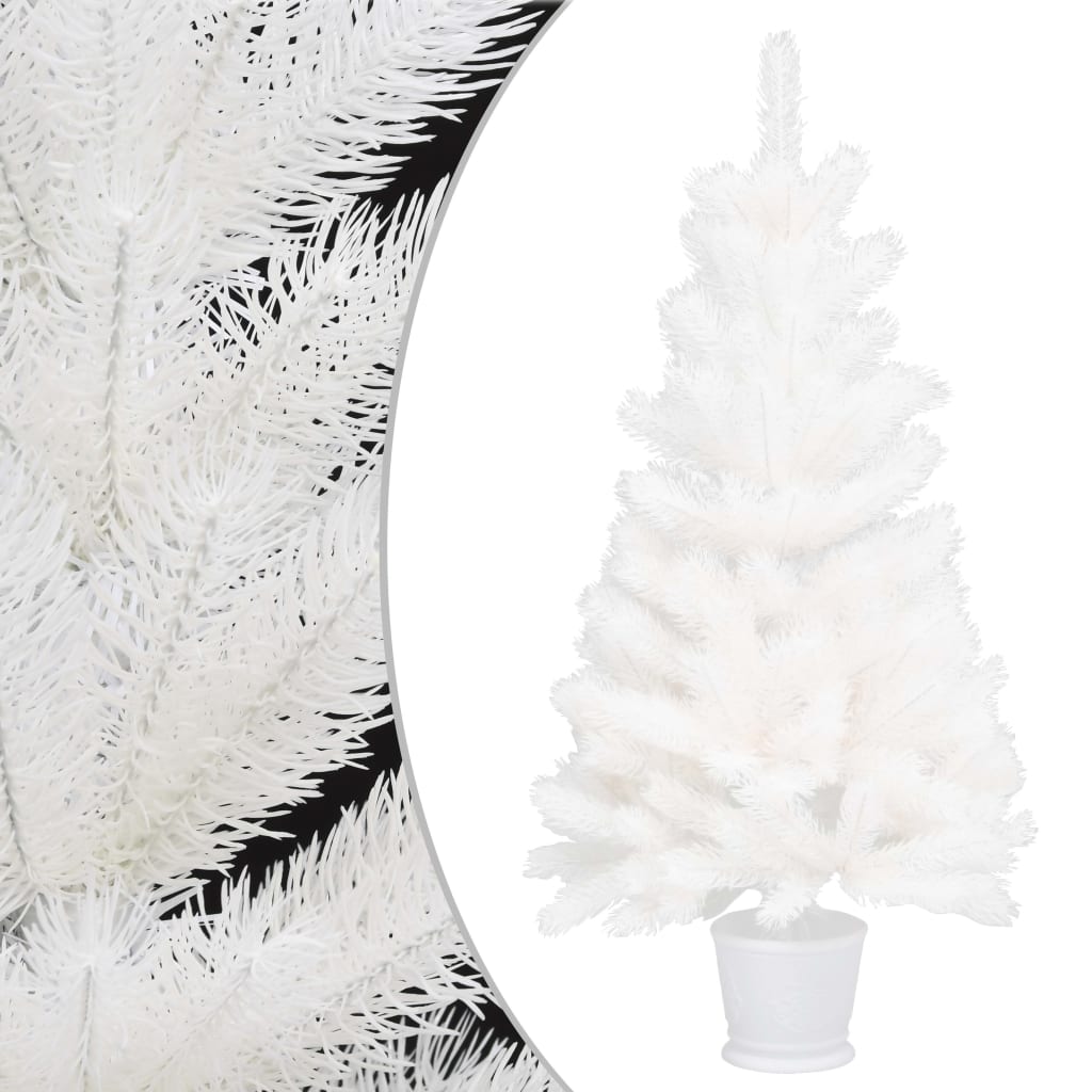 vidaXL Artificial Christmas Tree Lifelike Needles White 3 ft