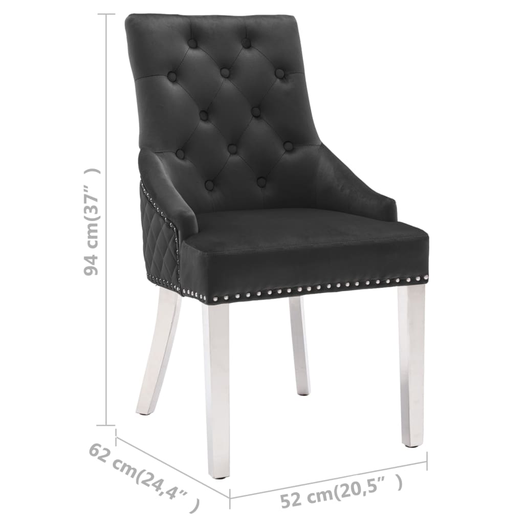 vidaXL Dining Chair Black Velvet