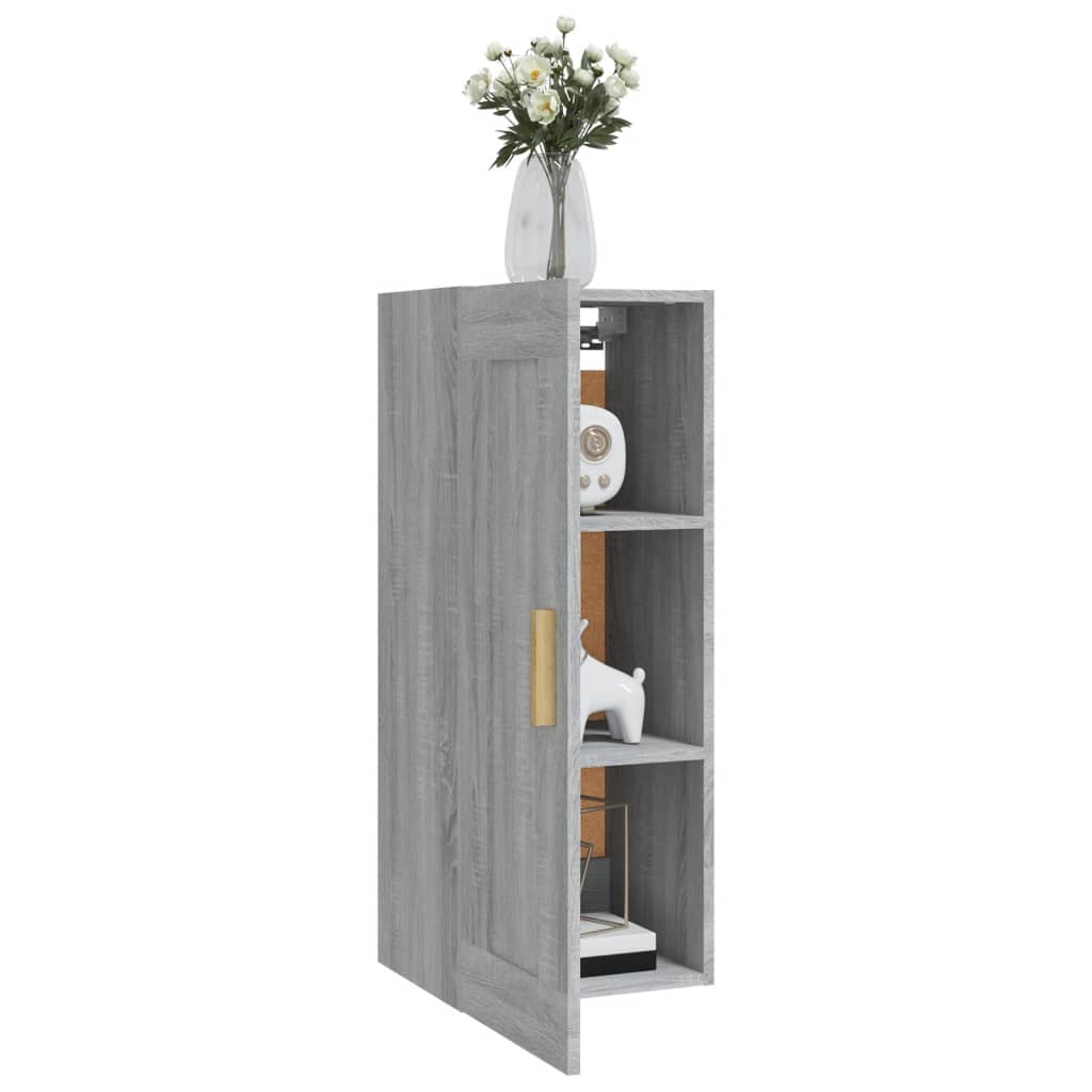 vidaXL Wall Cabinet Gray Sonoma 13.8"x13.4"x35.4" Engineered Wood