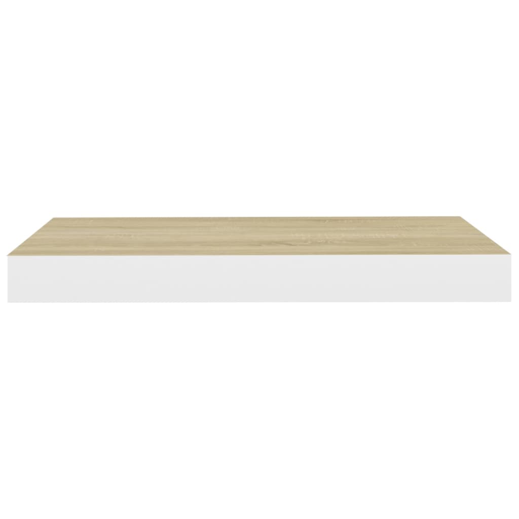 vidaXL Floating Wall Shelves 4 pcs Oak and White 19.7"x9.1"x1.5" MDF