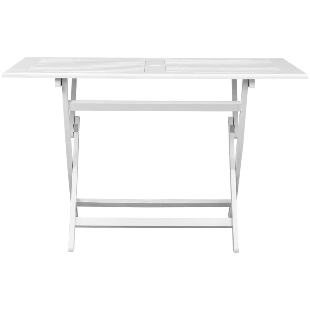 vidaXL Patio Table White 47.2"x27.5"x29.5" Solid Acacia Wood