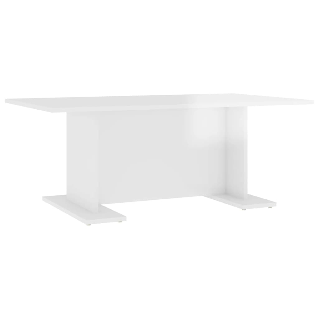 vidaXL Coffee Table High Gloss White 40.7"x23.6"x15.7" Engineered Wood