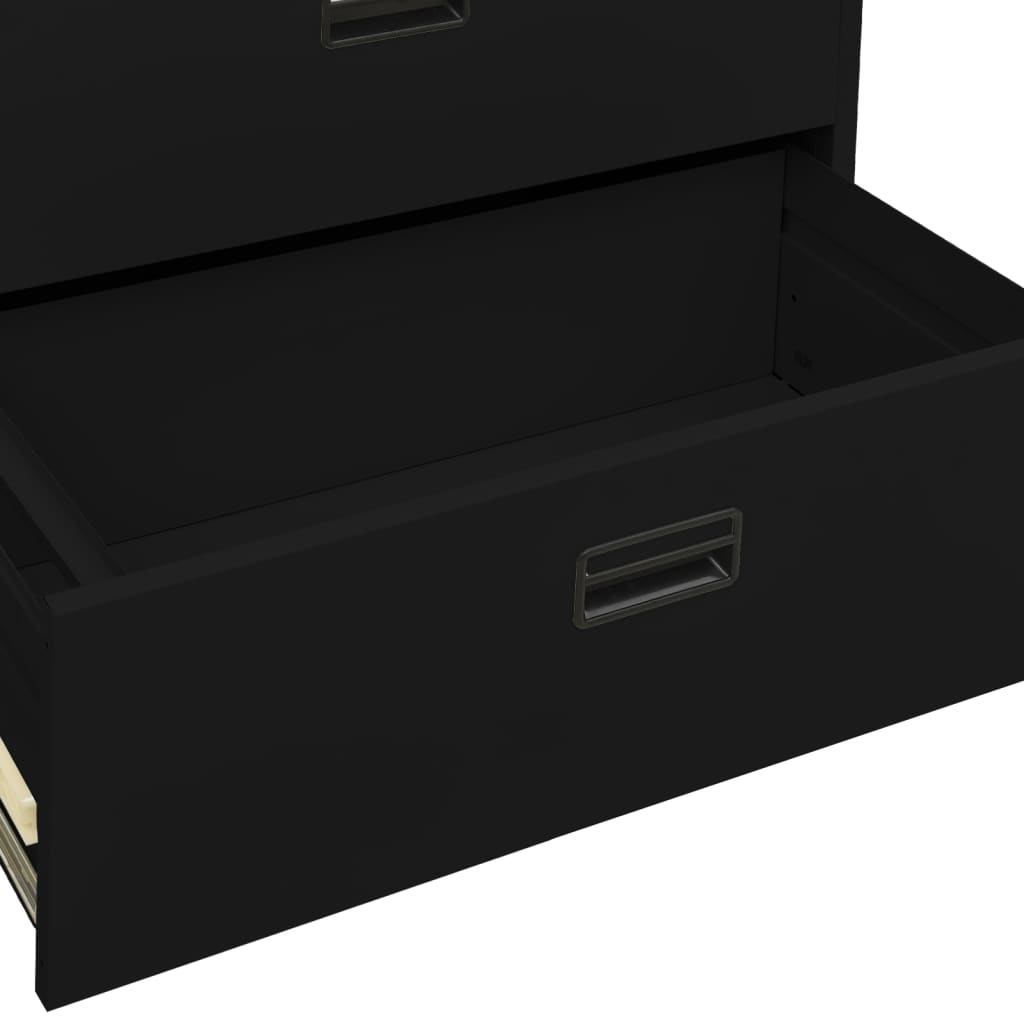 vidaXL Filing Cabinet Black 35.4"x18.1"x64.6" Steel