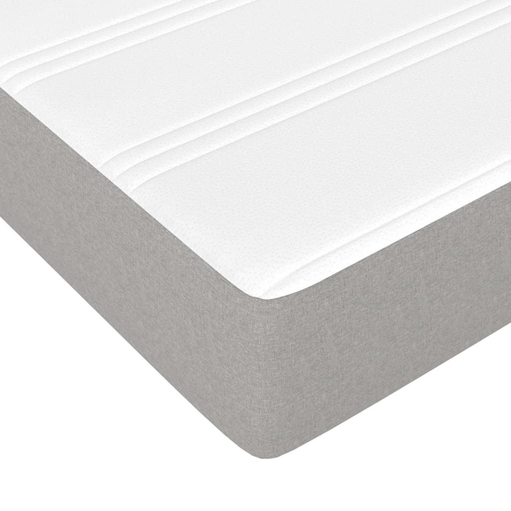 vidaXL Box Spring Bed with Mattress Light Gray 53.9"x74.8" Full Fabric