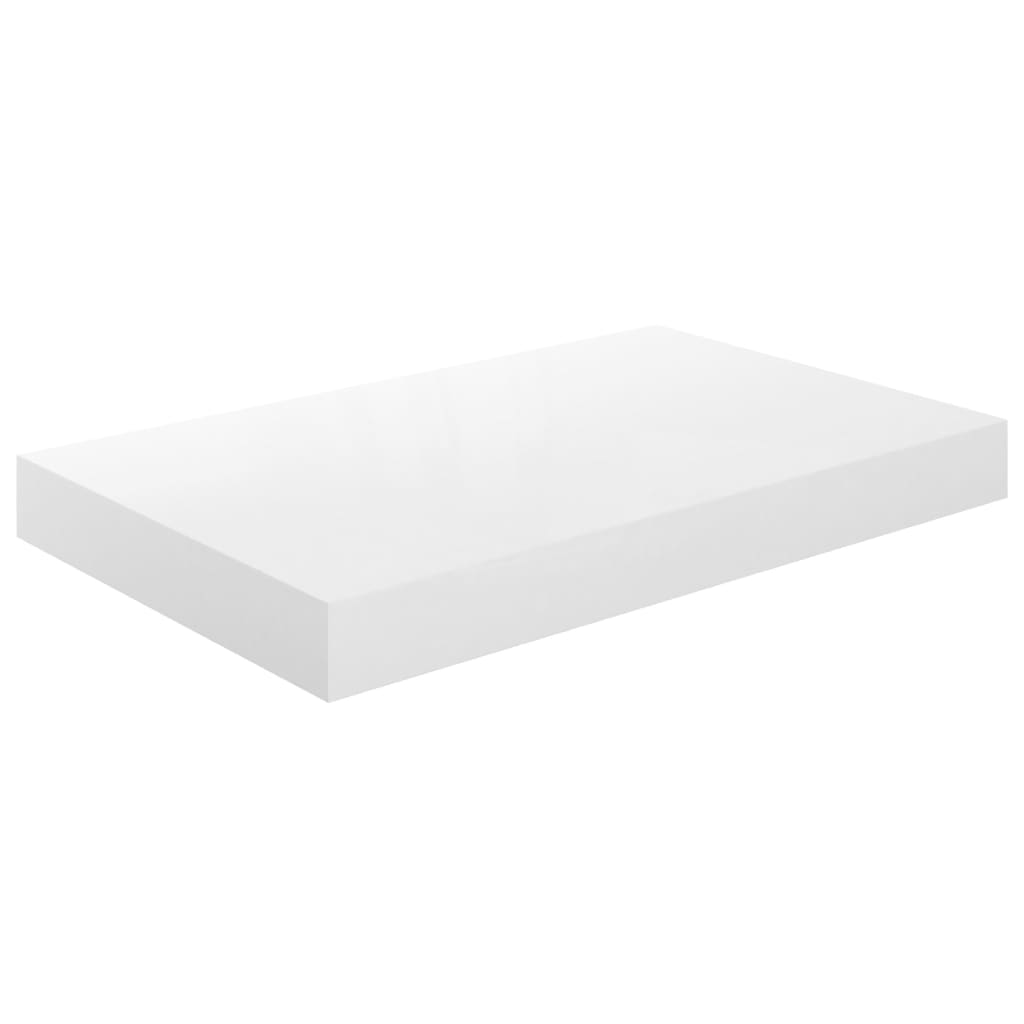 vidaXL Floating Wall Shelf High Gloss White 15.7"x9.1"x1.5" MDF