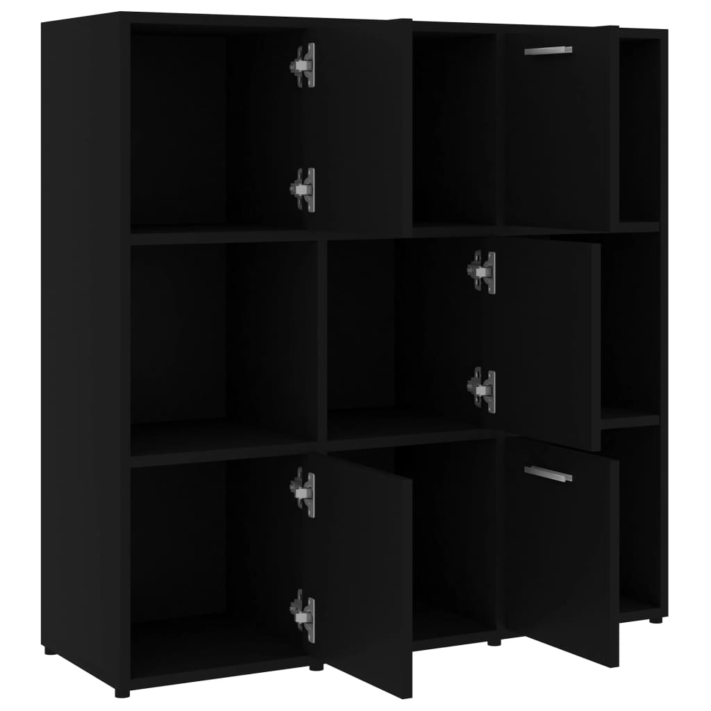 vidaXL Book Cabinet Black 35.4"x11.8"x35.4" Chipboard