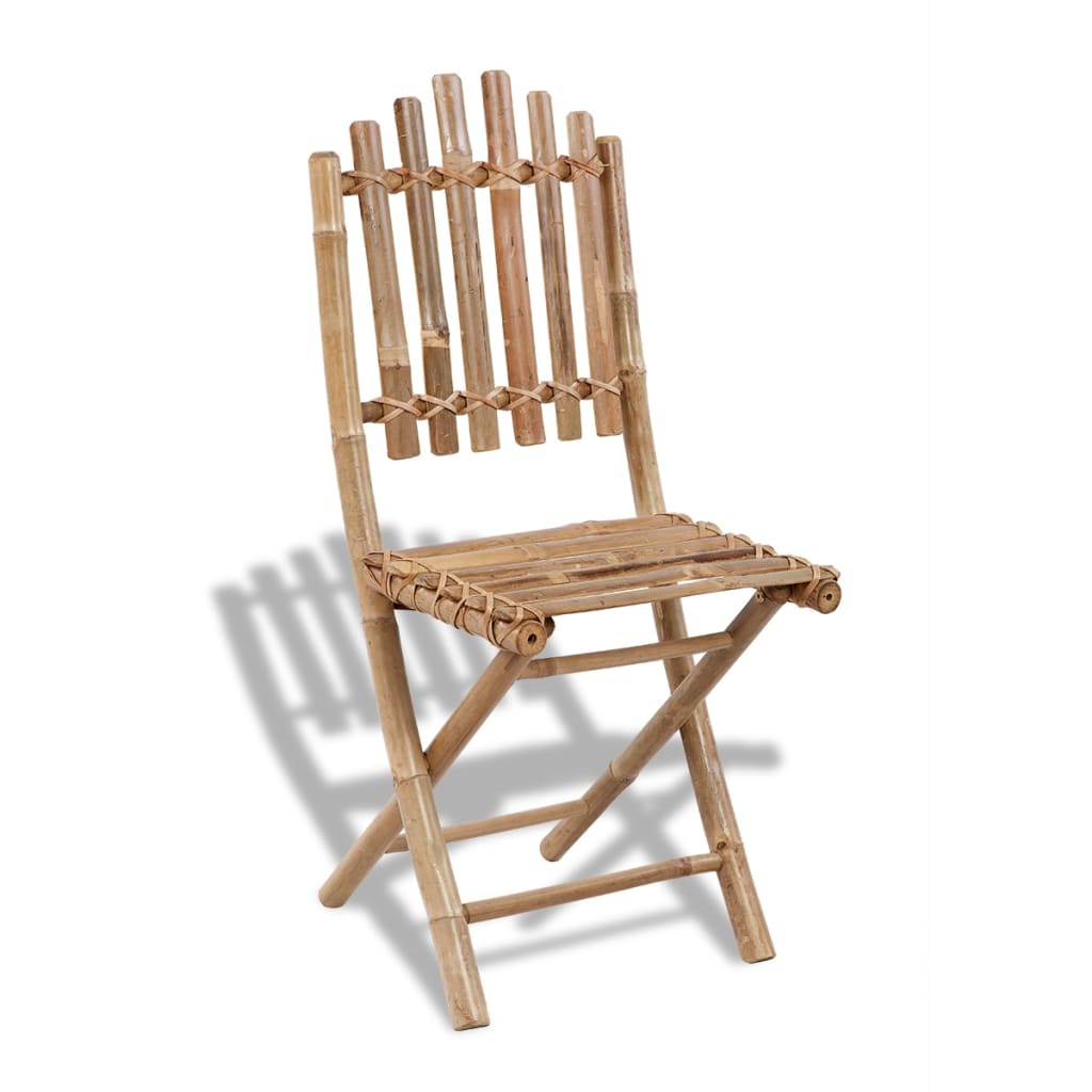 vidaXL Foldable Patio Chairs Bamboo 4 pcs