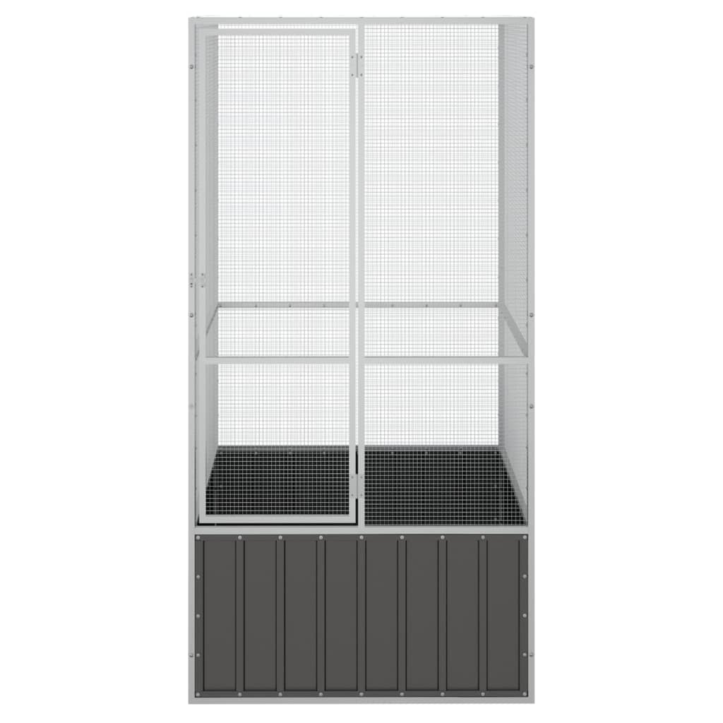 vidaXL Bird Cage Anthracite 43.7"x42.1"x83.3" Galvanized Steel