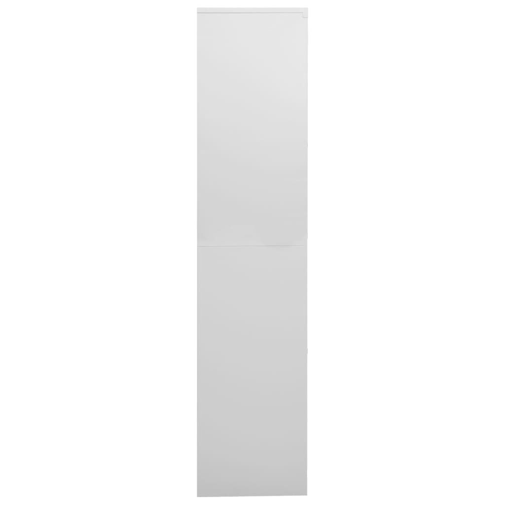 vidaXL Office Cabinet Light Gray 35.4"x15.7"x70.9" Steel and Tempered Glass