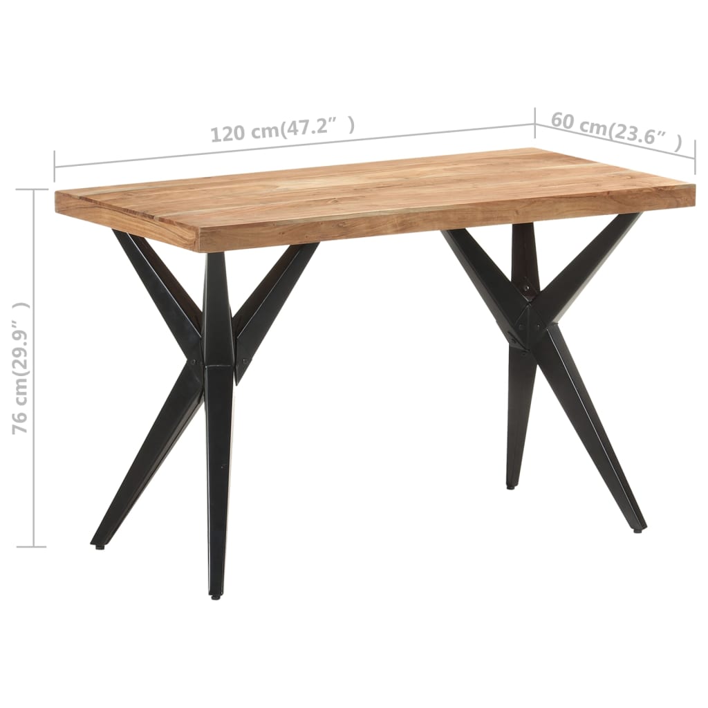 vidaXL Dining Table 47.2"x23.6"x29.9" Solid Acacia Wood